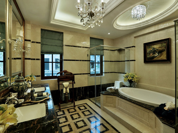别墅 美式 豪华 卫生间图片来自朗润装饰工程有限公司在将尊贵奢华发挥到极致的美式别墅的分享