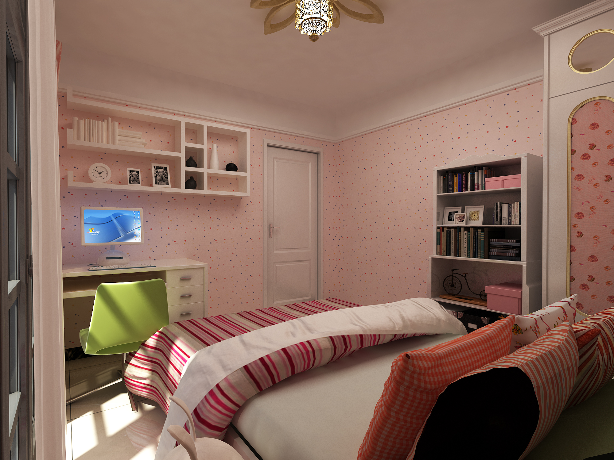 卧室图片来自合建装饰-二手房装修在地中海案例的分享