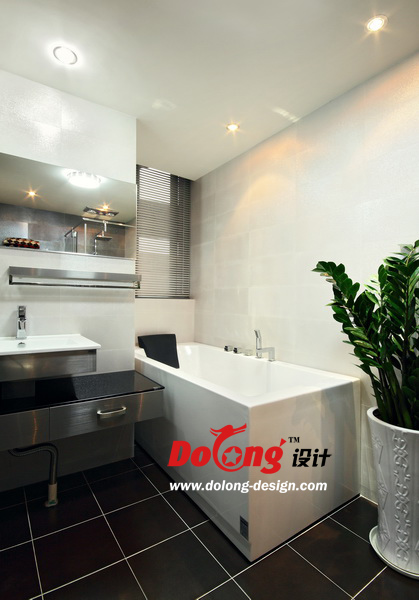 现代 奢华 棕色 黑白 卫生间图片来自DoLong董龙设计在奢华诱惑 89平 棕色大气奢华的分享