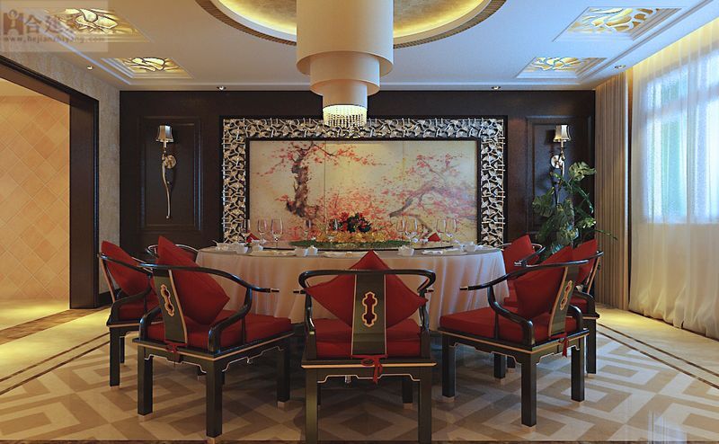 中式 别墅 餐厅图片来自业之峰装饰旗舰店在江南山水中式别墅装修案例的分享