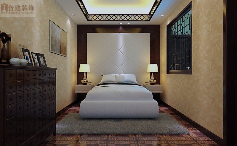 中式 别墅 卧室图片来自业之峰装饰旗舰店在江南山水中式别墅装修案例的分享