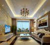 为打造温馨舒适的客厅，客厅采用暖色调的设计，暖黄色墙漆，加上深褐色的窗帘，增加空间温馨。