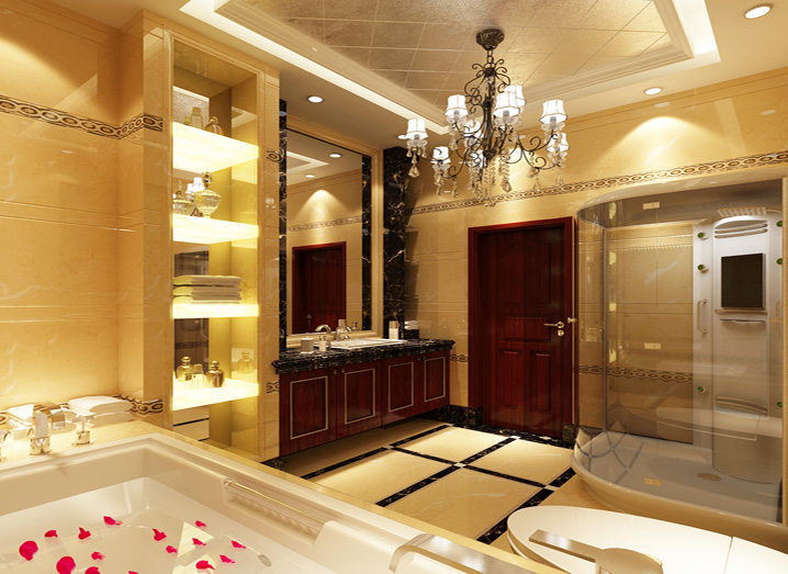 欧式 混搭 别墅 高端奢华 卫生间图片来自上海实创-装修设计效果图在黄浦滩名苑别墅混搭风格的分享