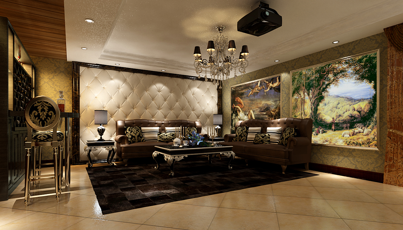 软包沙发墙图片来自实创装饰总部在13万打造奢华新古典120平大气家的分享