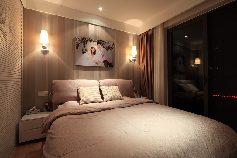 卧室图片来自家装大管家在色彩勾勒空间美 76平清新美式居的分享