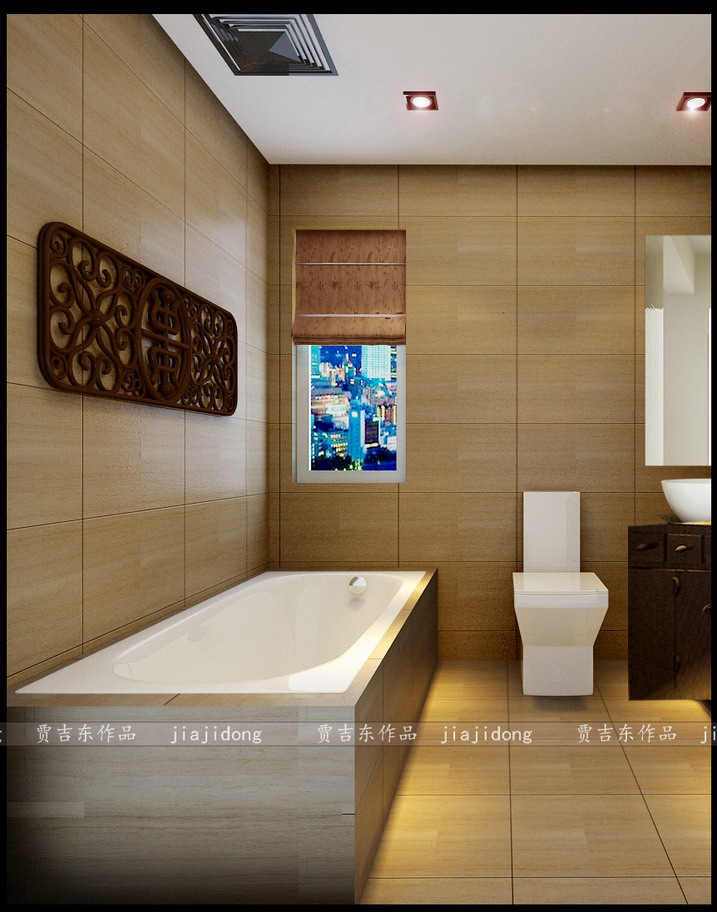 中式 三居 卫生间图片来自北京御峰轩装饰唐山分公司在雅颂居 154平 新中式的分享