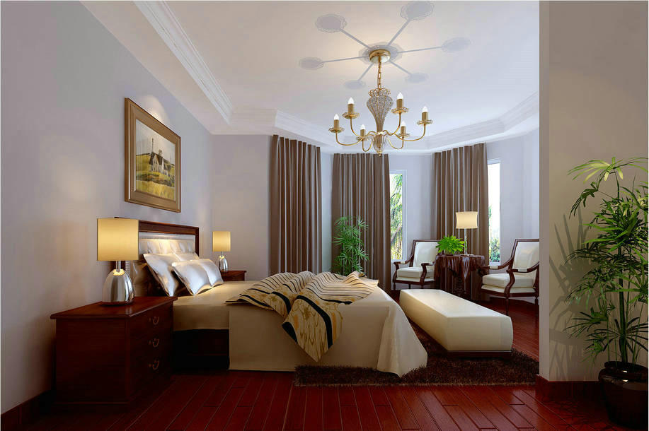 欧式 三居 卧室图片来自上海实创-装修设计效果图在滨江晶典138平米欧式风格的分享
