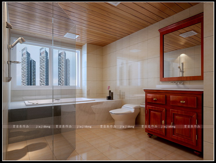 中式 别墅 卫生间图片来自北京御峰轩装饰唐山分公司在唐宁湾 260平 新中式风格的分享