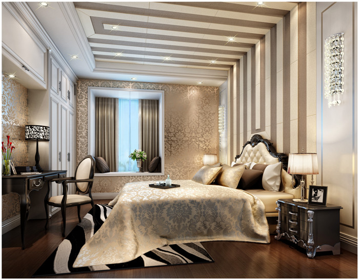 别墅 欧式 古典 卧室图片来自成都新空间装饰集团在长城半岛城邦古典风格的分享