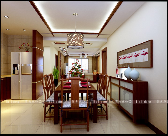 中式 三居 餐厅图片来自北京御峰轩装饰唐山分公司在雅颂居 154平 新中式的分享