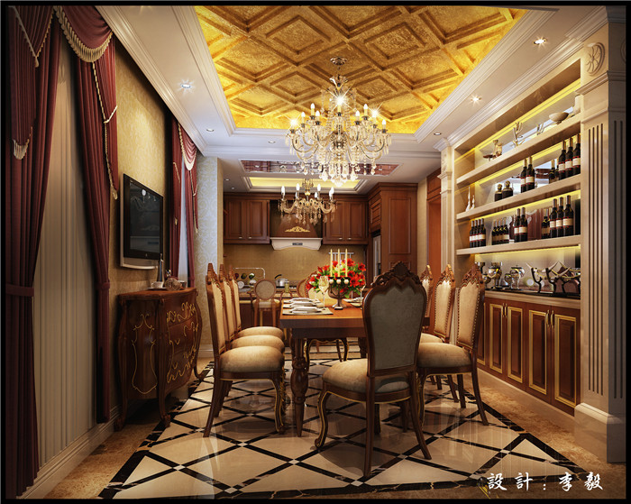 新古典 别墅 餐厅图片来自成都新空间装饰集团在领袖别墅新古典风格的分享