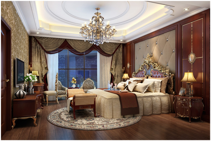 别墅 欧式 古典 卧室图片来自成都新空间装饰集团在长城半岛城邦古典风格的分享