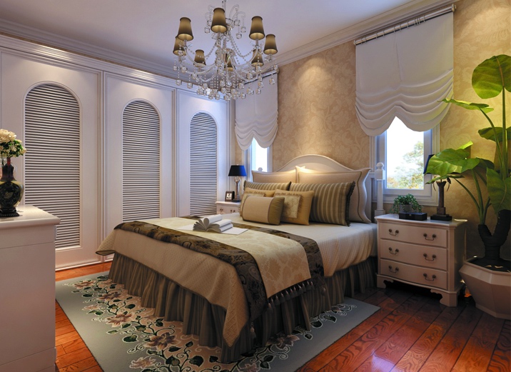 欧式 别墅 白领 小资 80后 卧室图片来自实创装饰百灵在奢华欧式398平米加州水郡别墅的分享