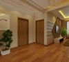 客厅门厅这快，比较宽敞。桃木色的地板、门，跟暖色比较协调。