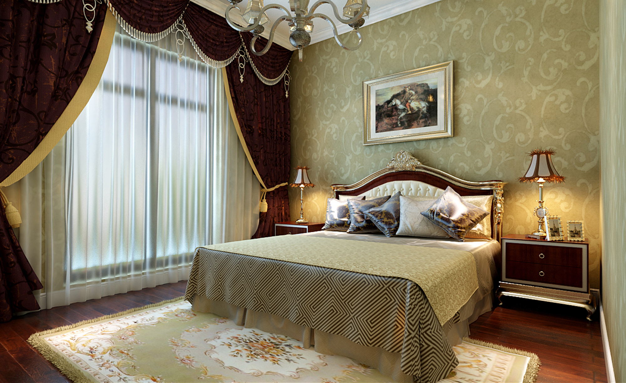 欧式 别墅 白领 80后 小资 卧室图片来自实创装饰百灵在36万装修永定河孔雀城251平米的分享