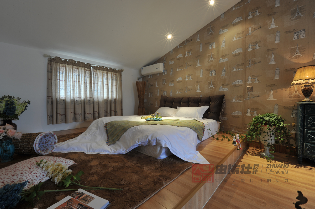 实景 美式 拆迁房 壁纸 卧室图片来自大墅尚品-由伟壮设计在『韵之美』-美式风格的分享