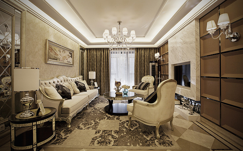 别墅 欧式 武汉实创 泛海国际 客厅图片来自在泛海国际220平古典装修设计的分享
