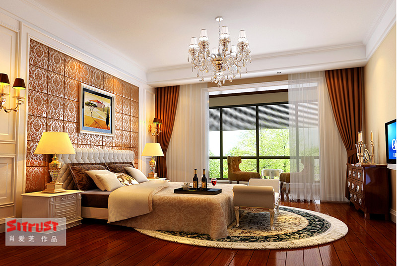 欧式 三居室 别墅 品质 白领 卧室 卧室图片来自北京实创装饰集团在东湖湾130平欧式品质三居室的分享