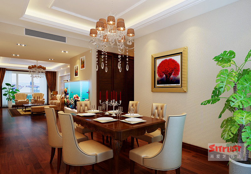 欧式 三居室 别墅 品质 白领 餐厅 餐厅图片来自北京实创装饰集团在东湖湾130平欧式品质三居室的分享