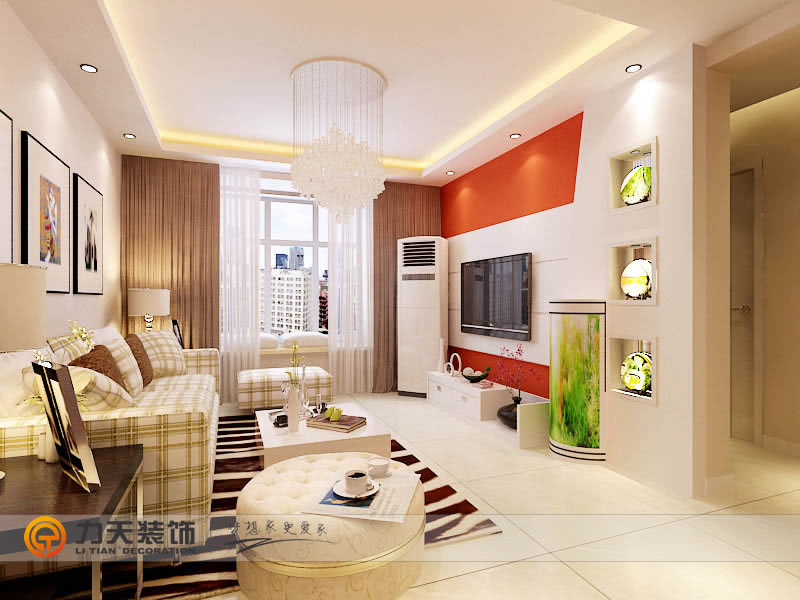 简约 三居 客厅图片来自阳光力天装饰在津南新城-71.5-现代简约的分享