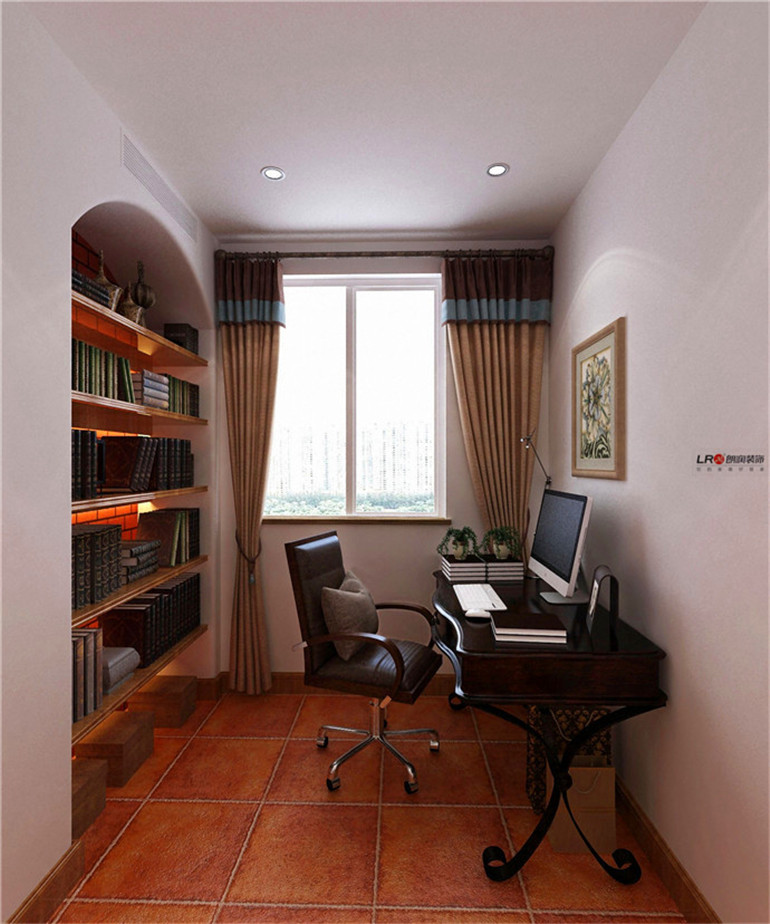 三居 舒适 自然 欧式 书房图片来自朗润装饰工程有限公司在东南亚180平清新绿意舒适四居室的分享