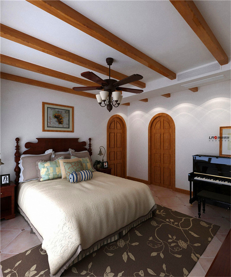 三居 舒适 自然 欧式 卧室图片来自朗润装饰工程有限公司在东南亚180平清新绿意舒适四居室的分享