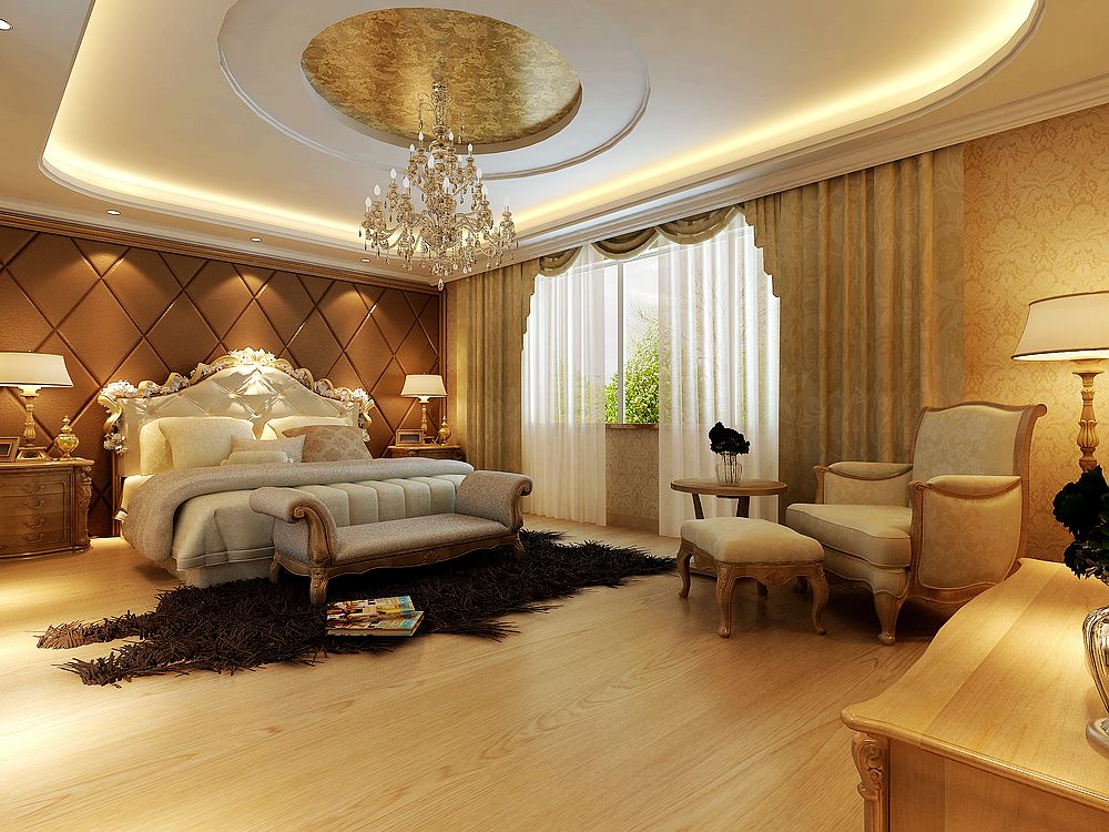 欧式 别墅 别墅设计 巢NEST 装修效果图 卧室图片来自武汉实创装饰在巢NEST欧式经典的极致之美的分享