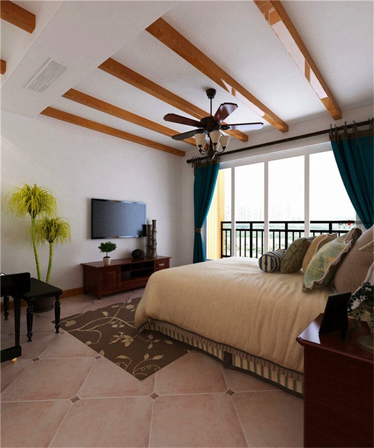 三居 舒适 自然 欧式 卧室图片来自朗润装饰工程有限公司在东南亚180平清新绿意舒适四居室的分享