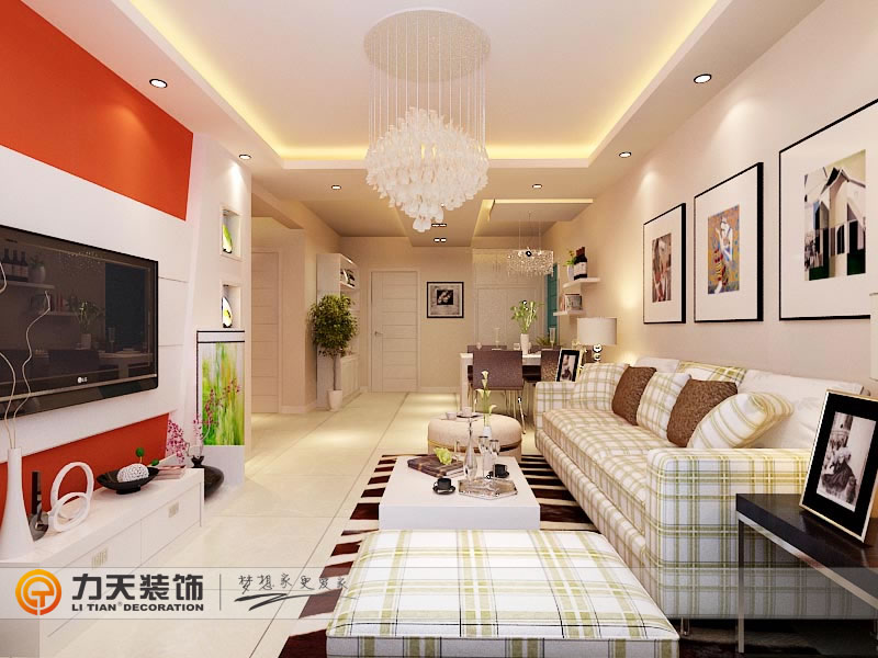 简约 三居 客厅图片来自阳光力天装饰在津南新城-71.5-现代简约的分享