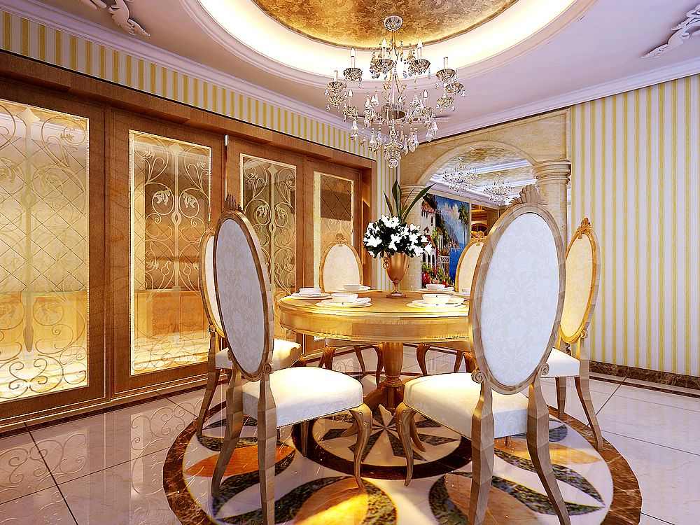 欧式 别墅 别墅设计 巢NEST 装修效果图 餐厅图片来自武汉实创装饰在巢NEST欧式经典的极致之美的分享