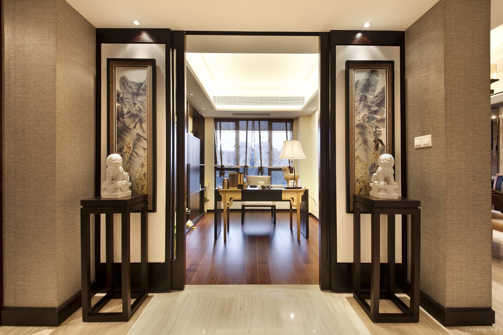 别墅 中式 万科高尔夫 书房图片来自武汉实创装饰公司晓燕在63万打造220平万科高尔夫的分享