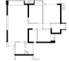 城建 世华泊郡 120平米  80后小夫妻现代简约型的 婚房设计案例——原始测量图