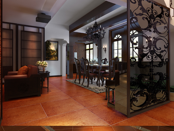 美式 首创澜茵山 餐厅图片来自框框在首创澜茵山别墅设计美式风格的分享