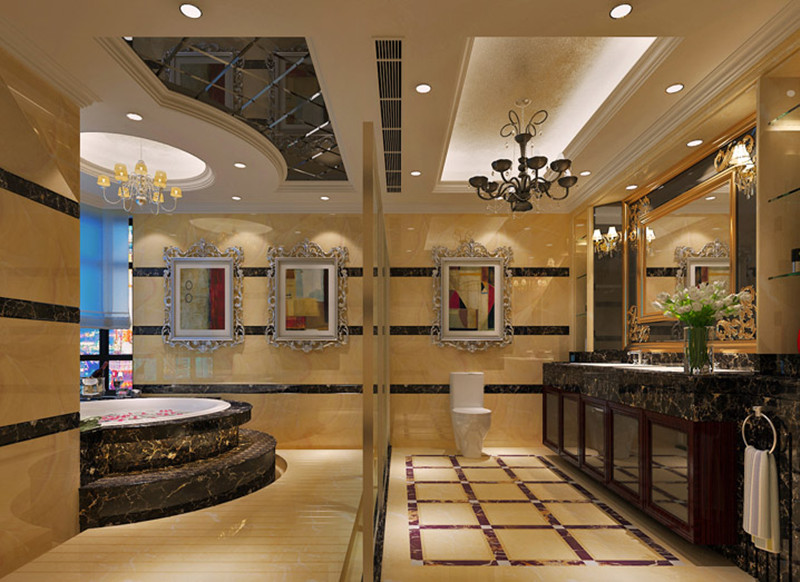 欧式 别墅 收纳 卫生间图片来自上海实创-装修设计效果图在上海三湘海上别墅欧式风格的分享