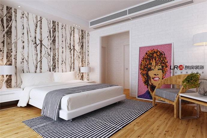 卧室图片来自朗润装饰工程有限公司在134平“极简主义”四居室的分享