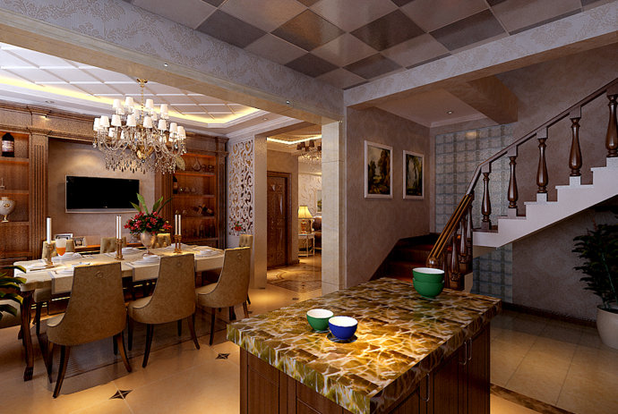 欧式 别墅 餐厅图片来自北京元洲在孔雀城260平古典欧式的分享