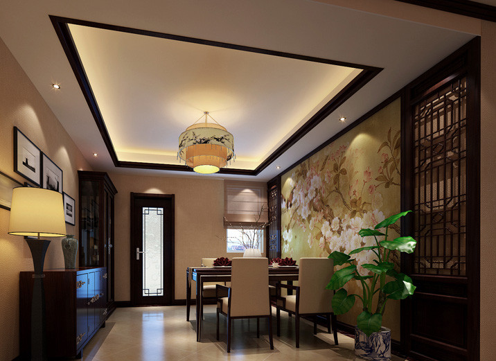 四居 中式 收纳 退休干部 混搭 别墅 餐厅图片来自北京实创装饰集团在189平四居室，古色古香中国风的分享