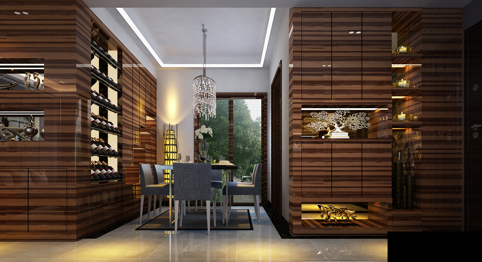 简约 三居 小资 卧室装修 餐厅图片来自上海实创-装修设计效果图在恒盛豪庭125平米现代简约风格的分享