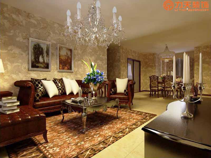 欧式 三居 客厅图片来自阳光力天装饰在星河荣御-122㎡-欧式风格的分享