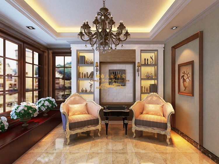 客厅图片来自西安城市人家装饰在欧式风格140平米三居室装修设计的分享