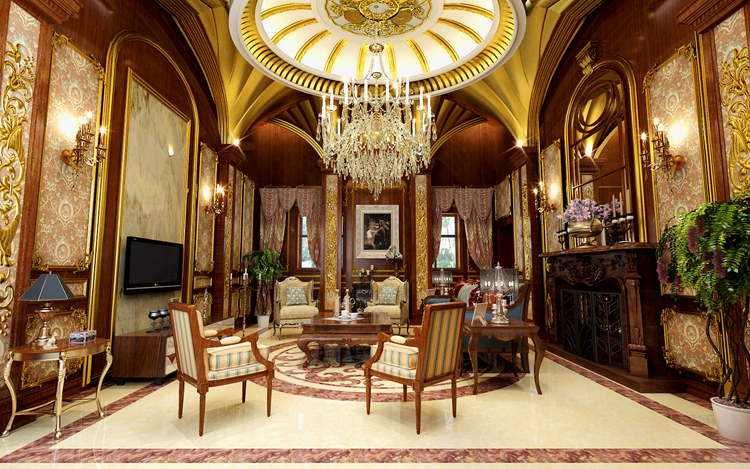 欧式 古典 60后 别墅 豪宅 西式古典 客厅图片来自北京别墅装饰在蓝岸丽舍古典装修案例的分享
