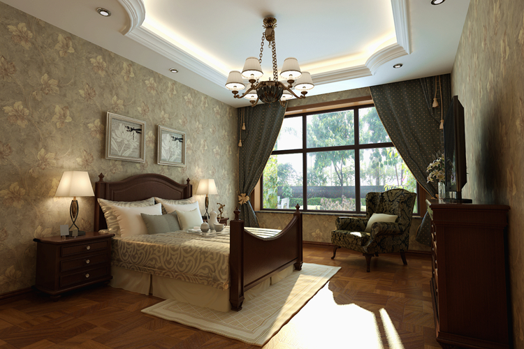 欧式 古典 60后 别墅 豪宅 西式古典 卧室图片来自北京别墅装饰在蓝岸丽舍古典装修案例的分享
