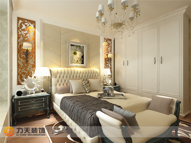 欧式 三居 卧室图片来自阳光力天装饰在尚合家园-131㎡-欧式风格的分享