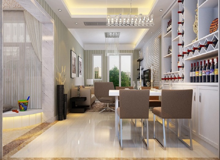 简约 三居 收纳 温馨舒适 餐厅图片来自上海实创-装修设计效果图在110平米温馨的四口之家的分享