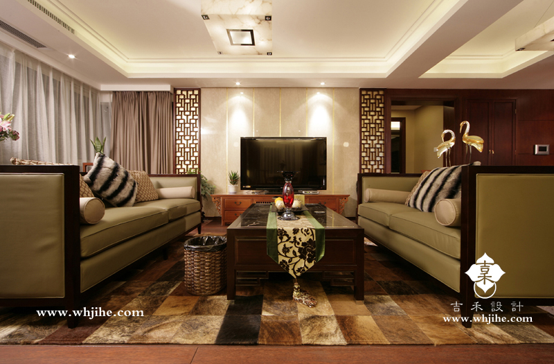 新中式 客厅图片来自武汉吉禾设计有限公司在融侨华府的分享