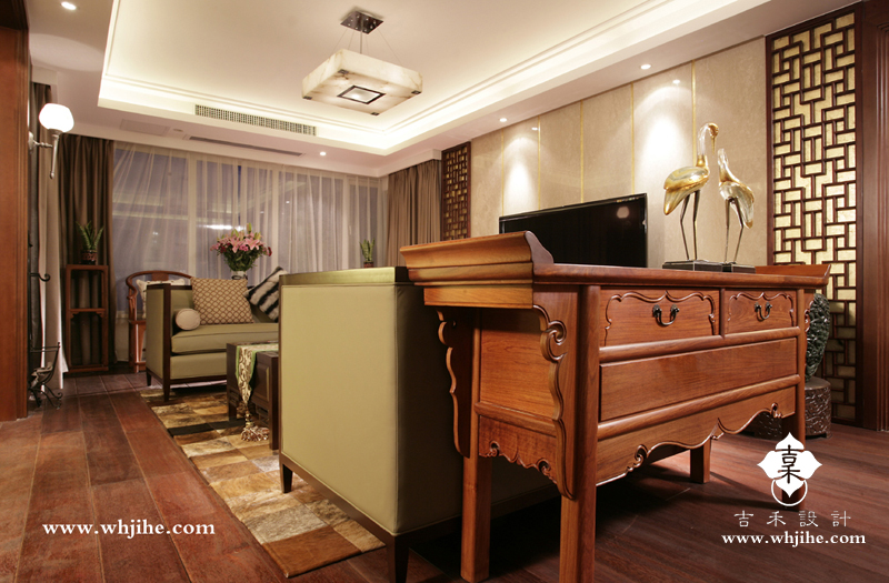 新中式 客厅图片来自武汉吉禾设计有限公司在融侨华府的分享