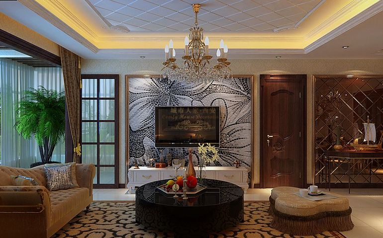 简欧风格 中华世纪城 140平米 客厅图片来自西安城市人家装饰公司在中华世纪城140平米装修设计的分享