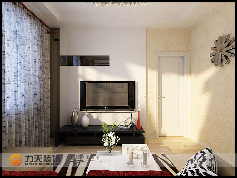 现代 一居 客厅图片来自阳光力天装饰在友谊里-41㎡-现代风格的分享