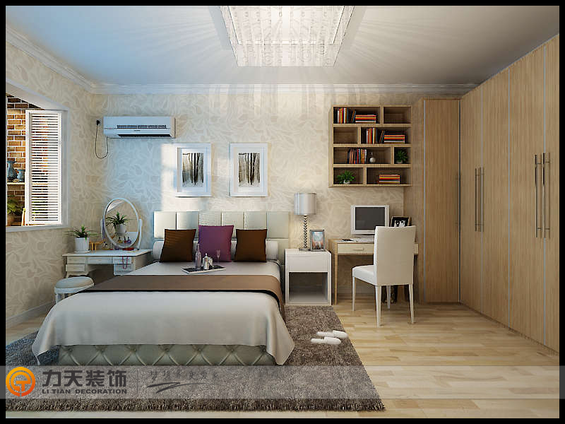 现代 一居 卧室图片来自阳光力天装饰在友谊里-41㎡-现代风格的分享