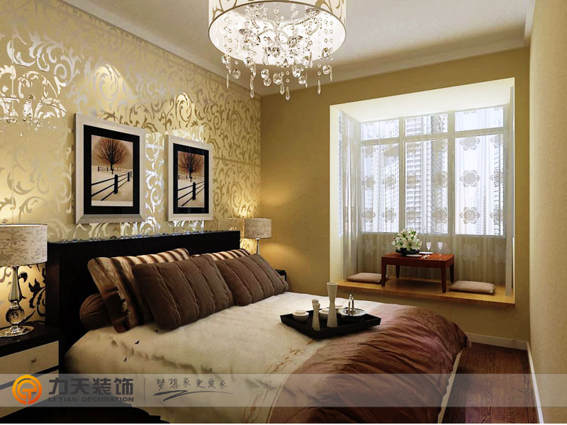 欧式 二居 卧室图片来自阳光力天装饰在远洋城-100㎡-简欧风格的分享